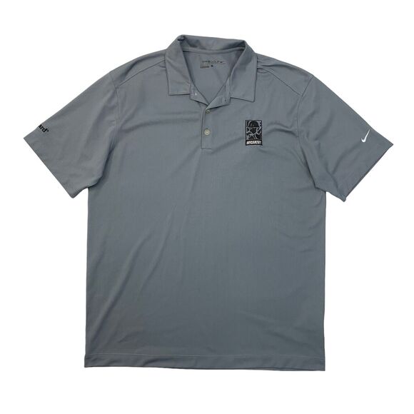 Nike Polo Shirt Mens L Large Titanium Grey DriFIT Vertical Mesh Performance Golf - Picture 1 of 12